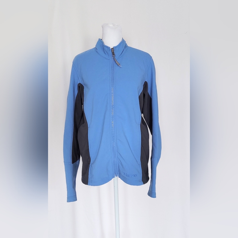 Marmot Full Zip Fleece Lined Softshell Jacket Blue Size Medium